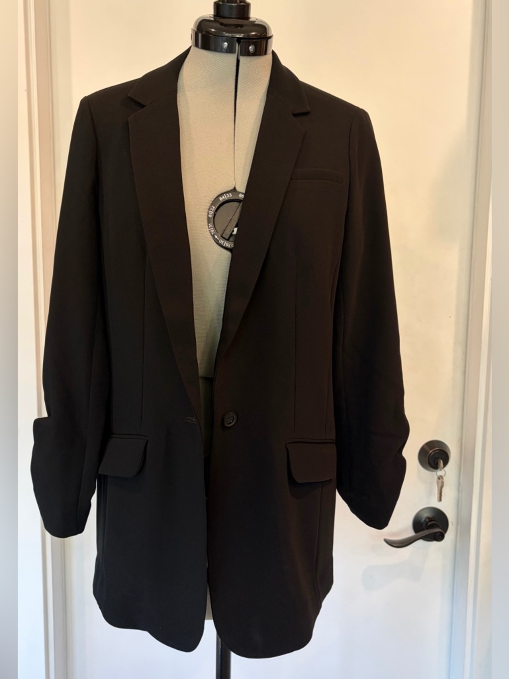 Elizabeth and James NWT Relaxed Jamie Blazer, single button, black, 00 - Picture 5 of 13